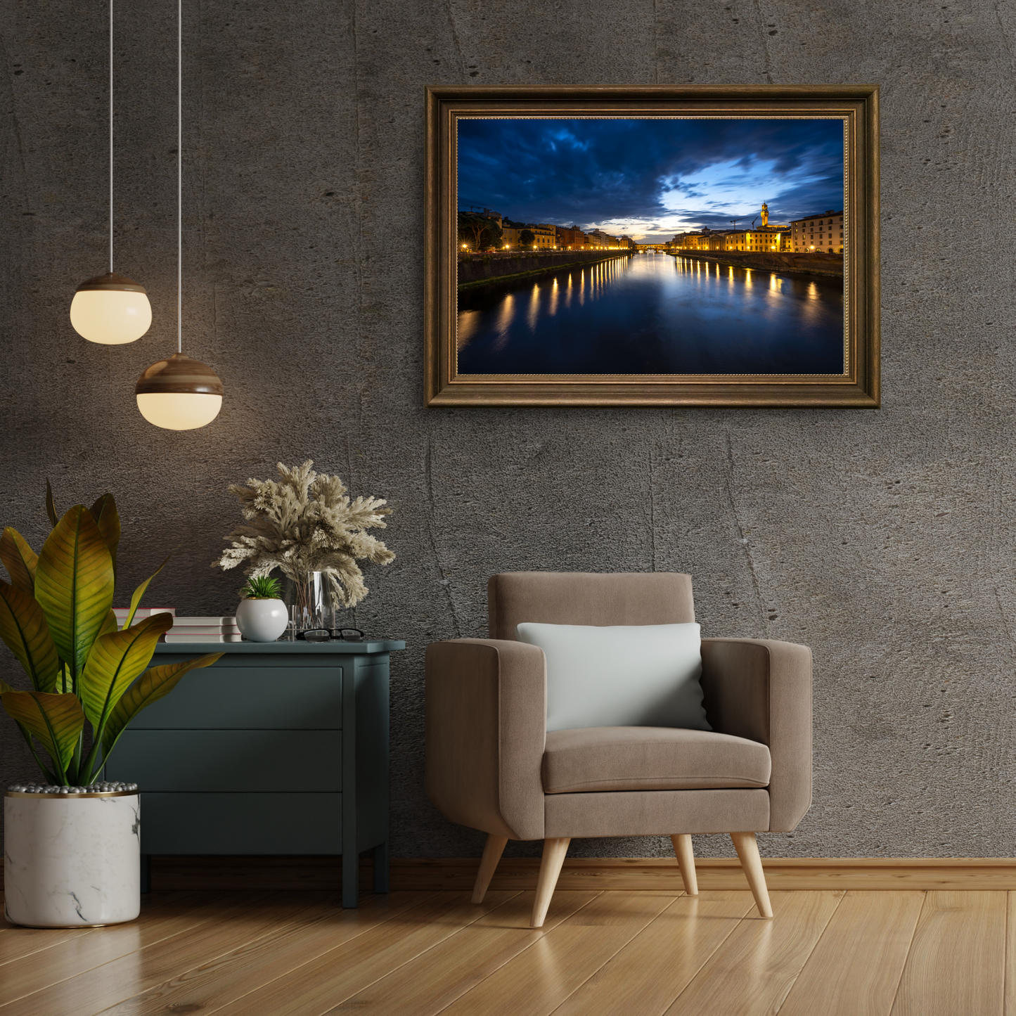 The Arno River In Florence At Dusk