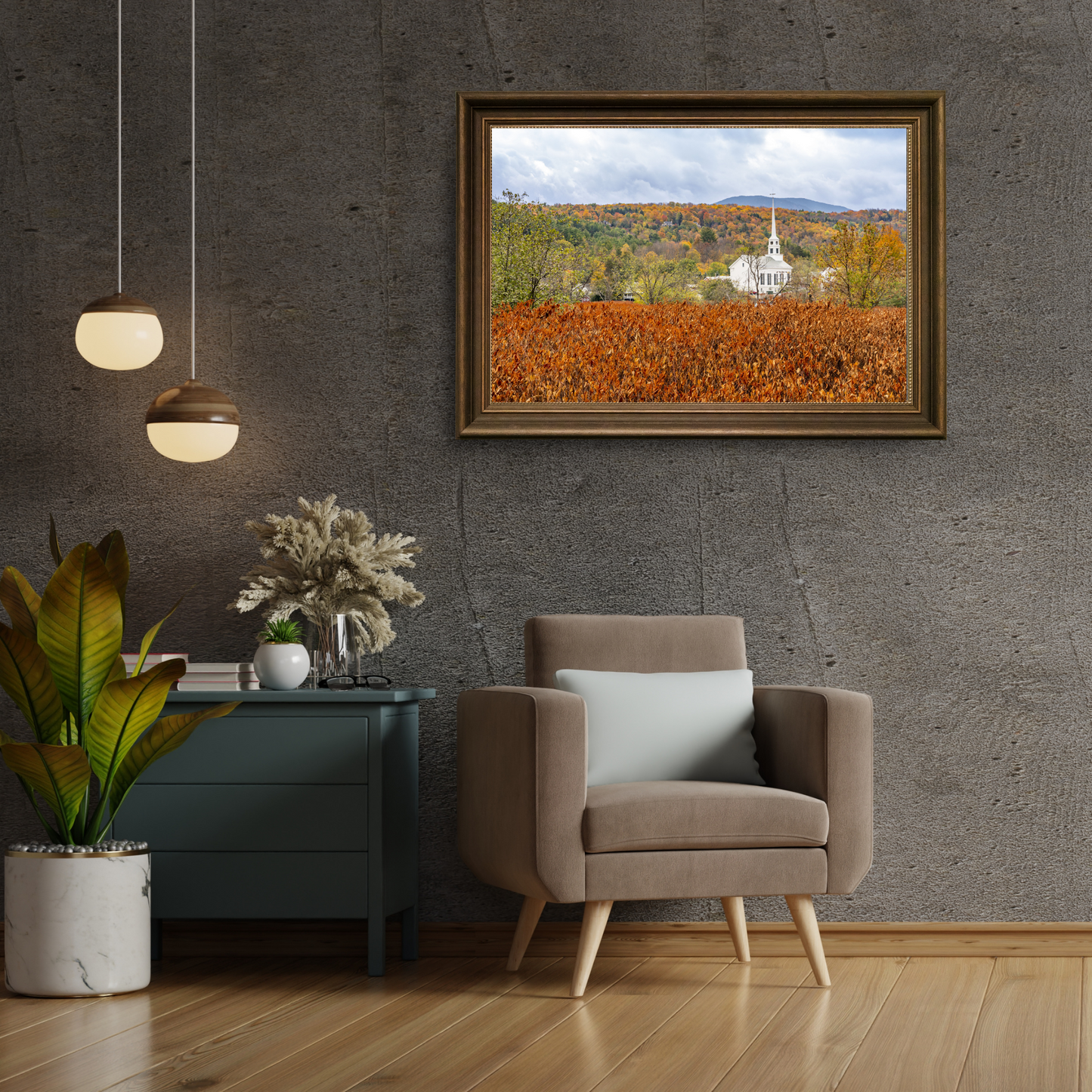 Stowe Church In Fall