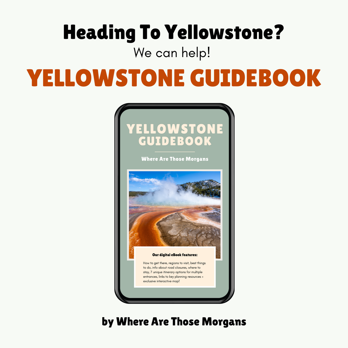 Advert showing Where Are Those Morgans Yellowstone guidebook.
