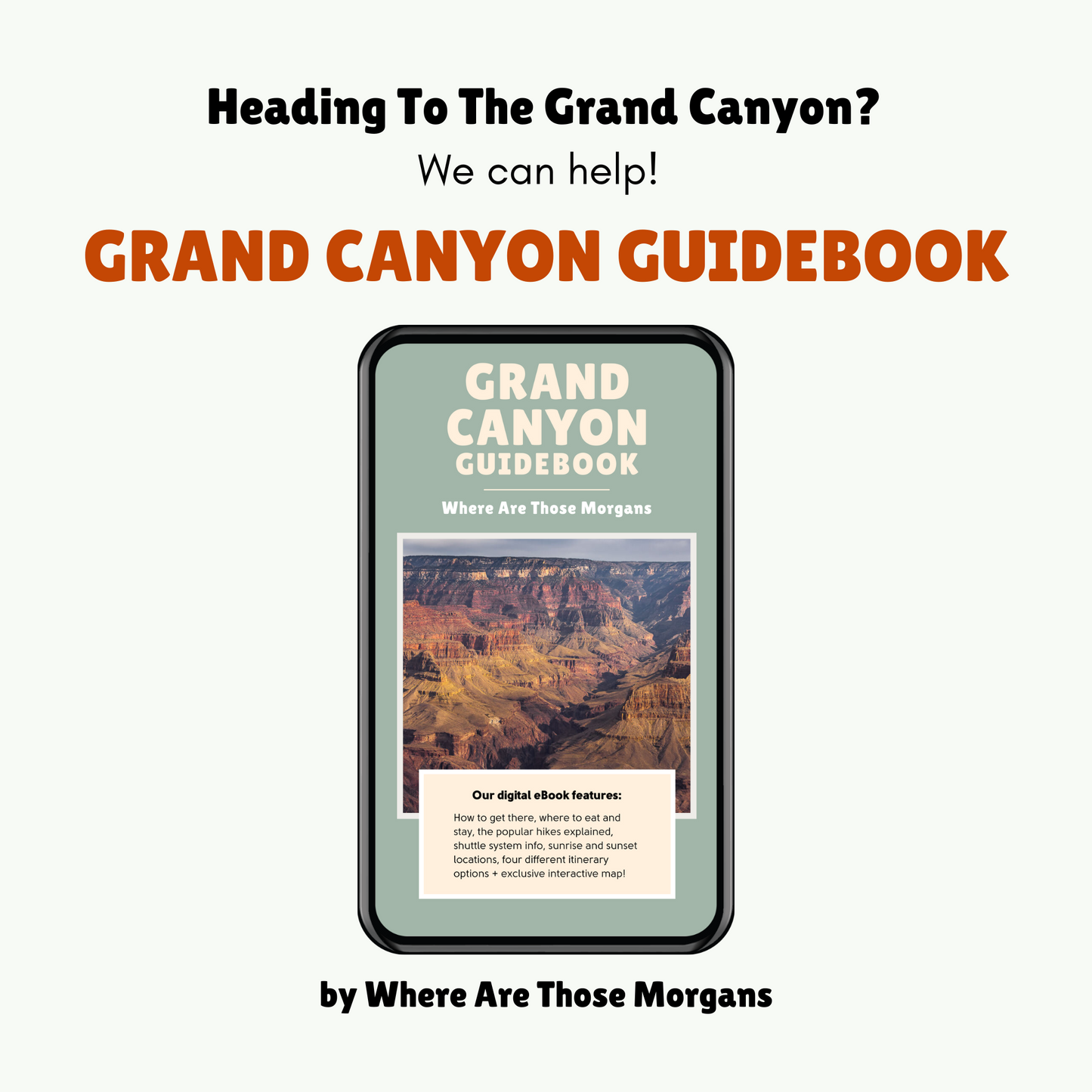 Advert for Where Are Those Morgans Grand Canyon guidebook.