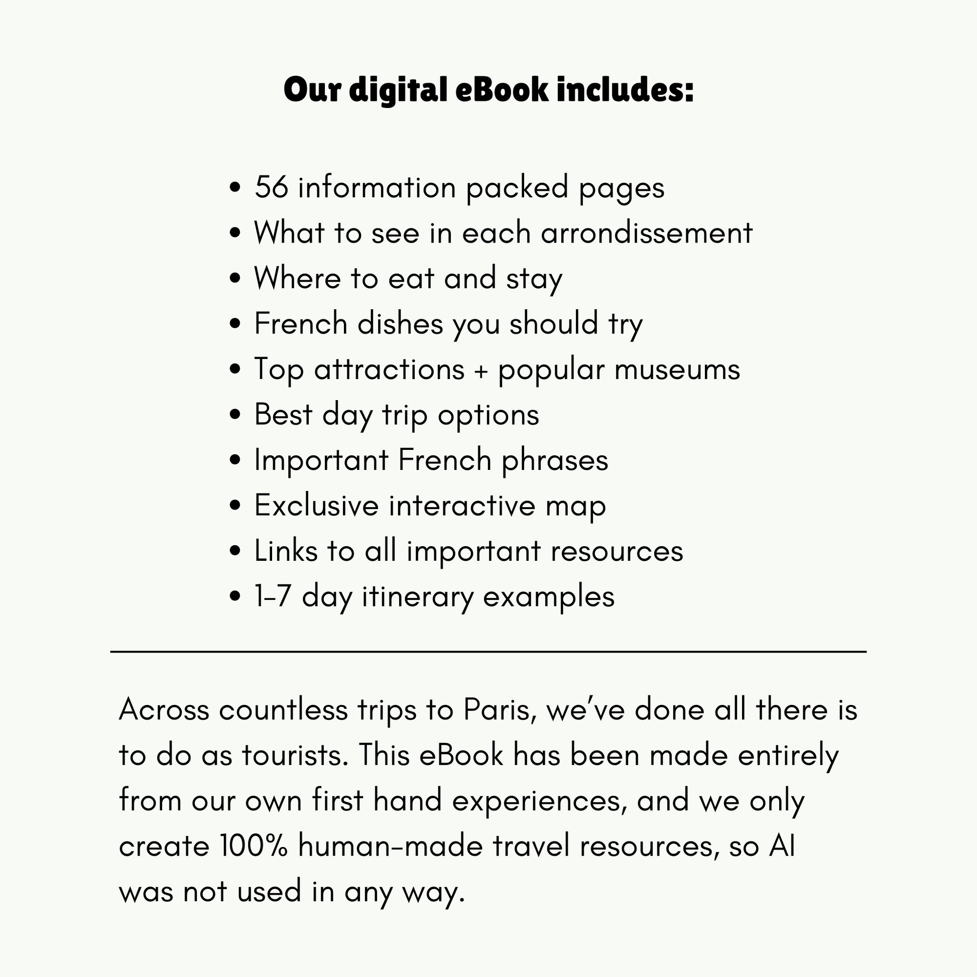 Description of a Paris Guidebook with what's included.