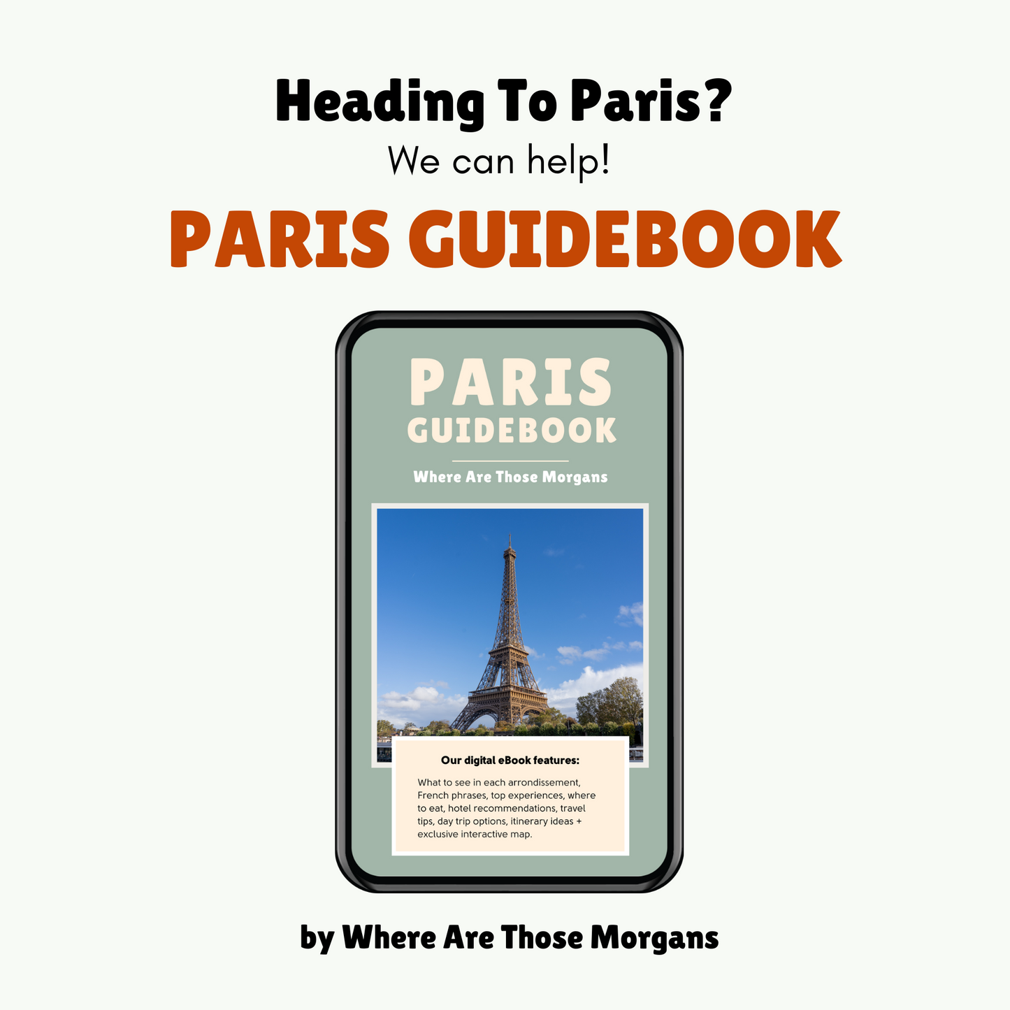 Advert for Where Are Those Morgans Paris guidebook.