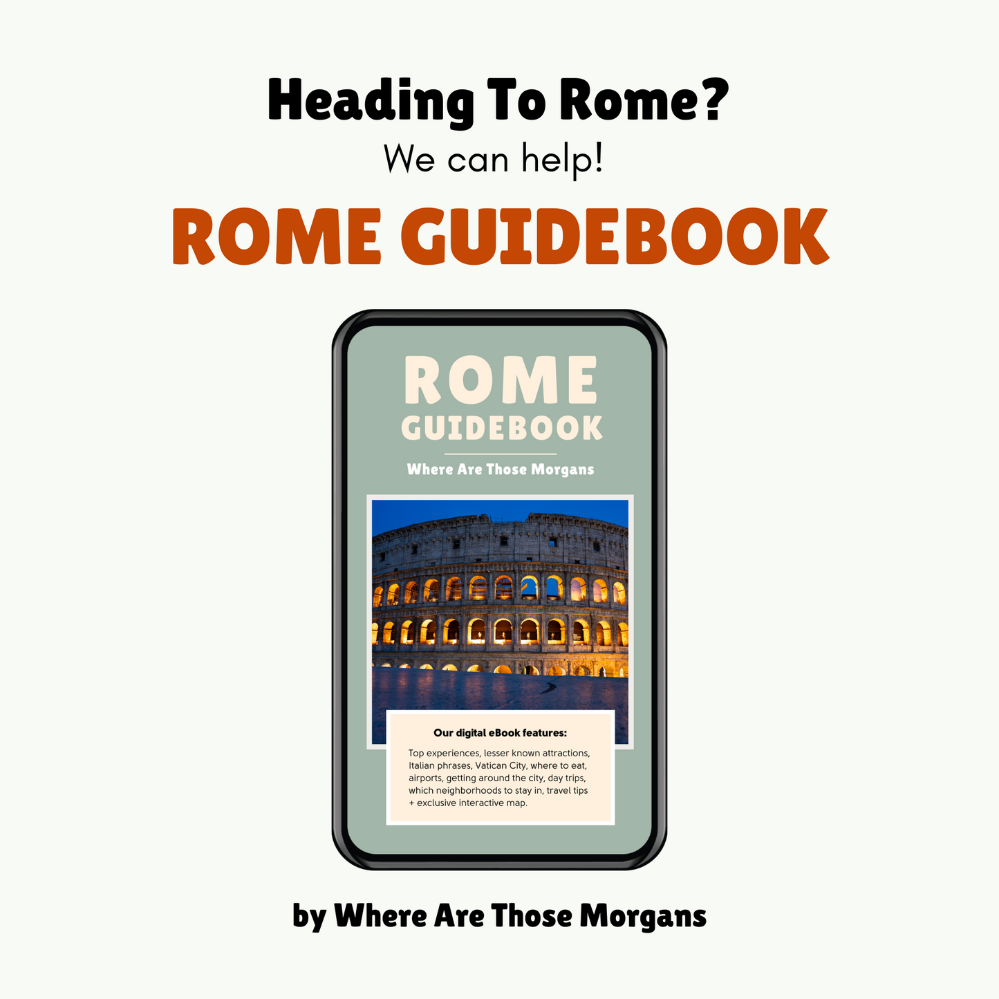 Advert for a Rome guidebook by Where Are Those Morgans.