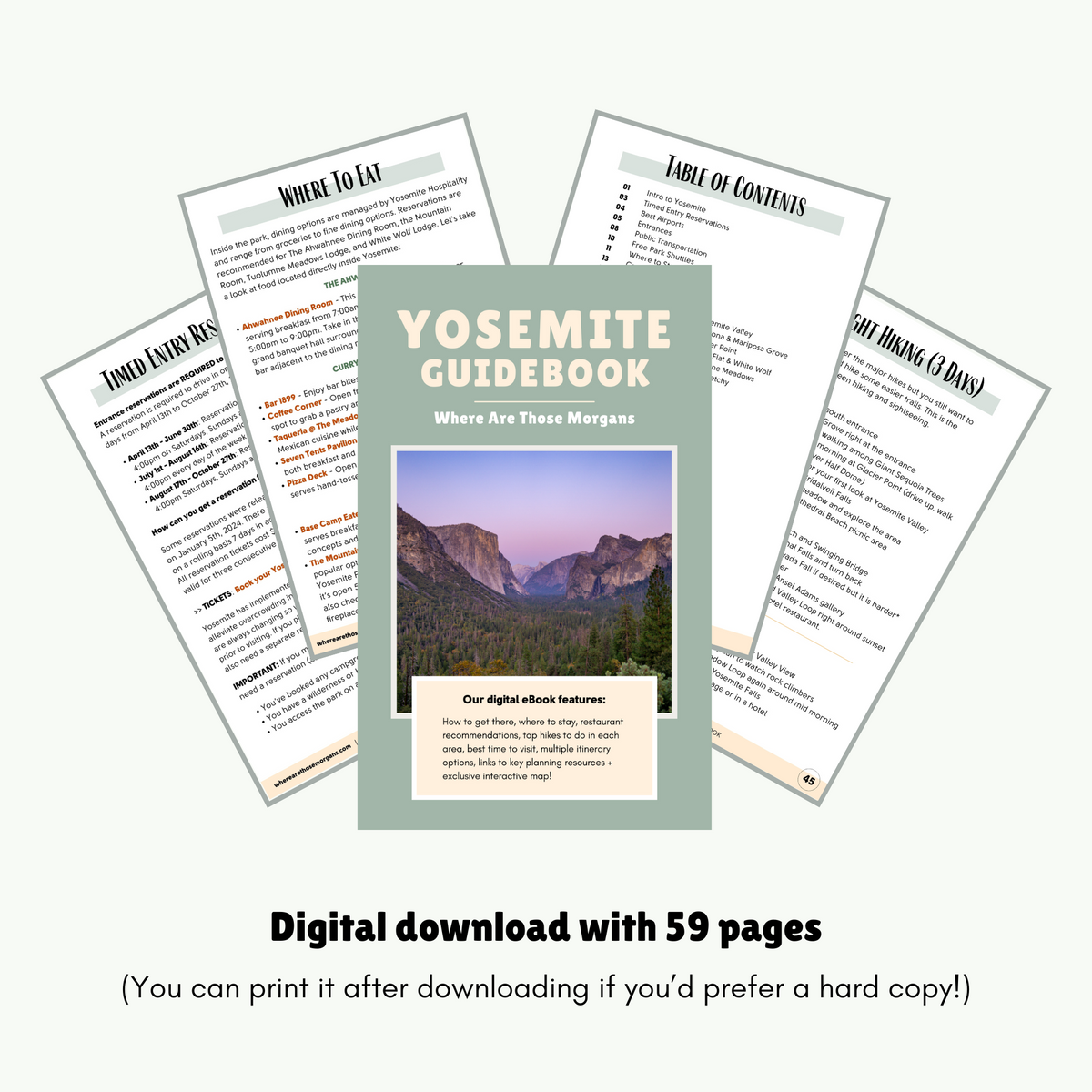 Buy Yosemite Trip Planner PDF: 3-Day Hikes, Regions & Photo Spots Guide ...