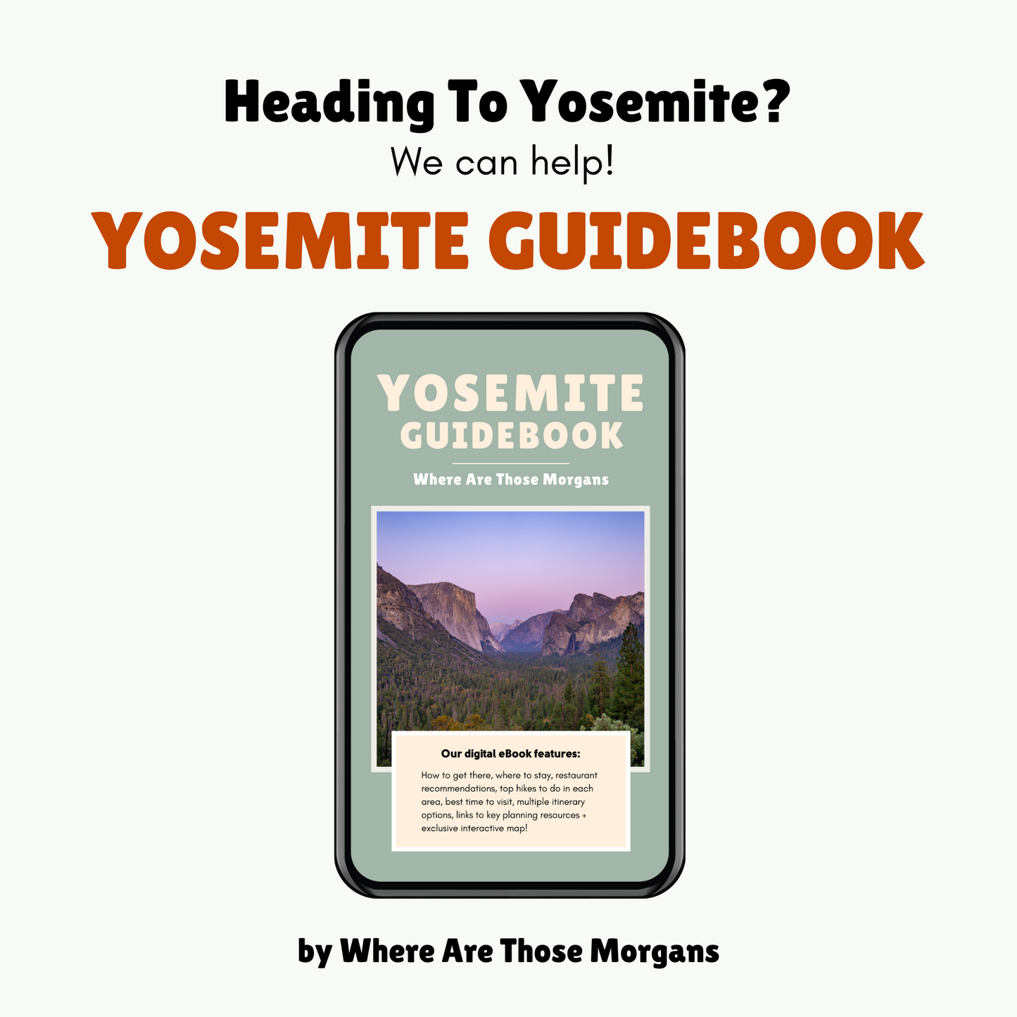 Advert for Where Are Those Morgans Yosemite guidebook.